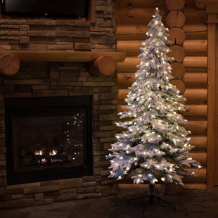 flocked alpine 6 spruce trees white artificial christmas tree with 300 clearwhite lights with stand - Small Flocked Christmas Tree flocked alpine 6 spruce trees white artificial christmas tree with 300 clearwhite lights with stand - Small Flocked Christmas Tree