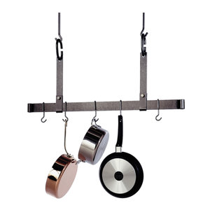 USA Handcrafted Gourmet Ceiling Bar Pot Rack Adjustable