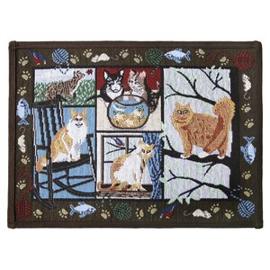 PB Paws & Co. Woodland Cat Days Tapestry Area Rug