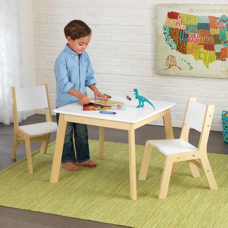 KidKraft Modern Kid\'s 3 Piece Square Table and Chair Set & Reviews ... KidKraft Modern Kid\'s 3 Piece Square Table and Chair Set & Reviews ...