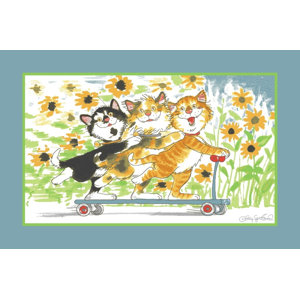 Wags and Whiskers Duckport Kitties Take A Ride Area Rug