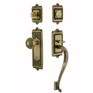 Egg and Dart Single Cylinder Handleset with Interior Knob