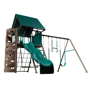 Earthtone Hard Top A-Frame Swing Set