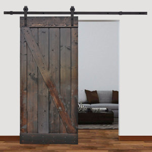 Solid Wood Panelled Pine Slab Interior Barn Door