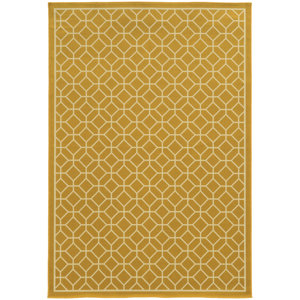 Liza Geometric Gold/Ivory Indoor/Outdoor Area Rug