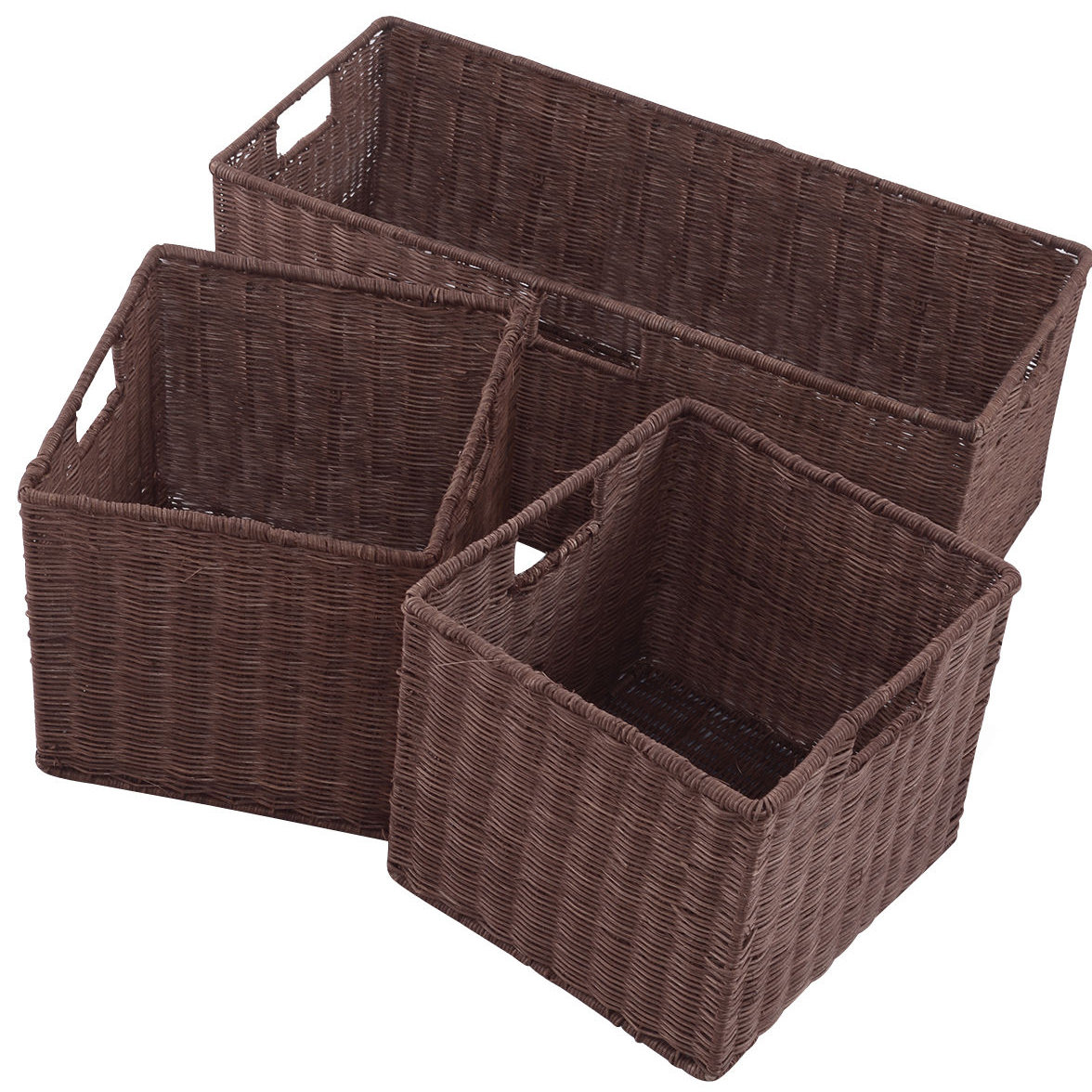 Gracie Oaks Storage Nesting Cube 3 Piece Wicker Rattan Basket Set Gracie Oaks Storage Nesting Cube 3 Piece Wicker Rattan Basket Set Wayfair