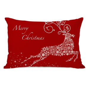 Cantor Snowflake Reindeer Lumbar Pillow