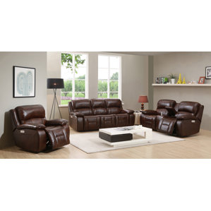 Westminster II Leather 3 Piece Living Room Set by HYDELINE BY AMAX