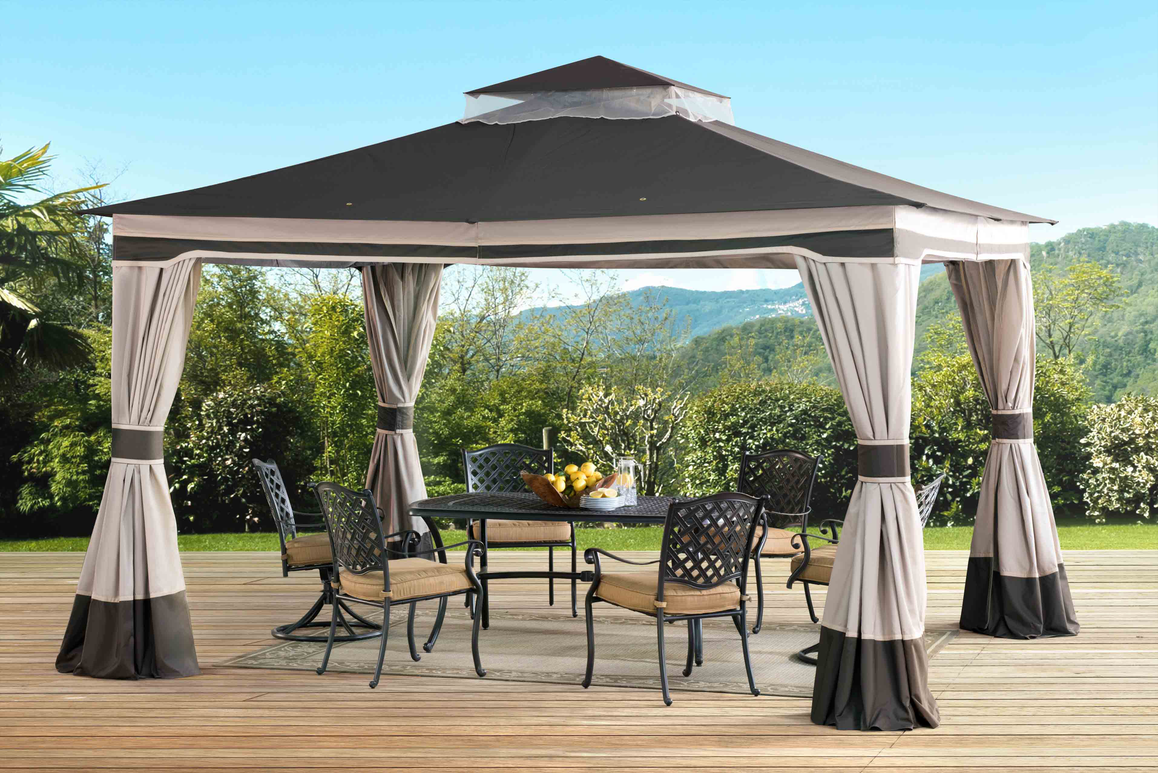Sunjoy Graypointe 12 Ft W X 10 Ft D Metal Patio Gazebo Wayfair