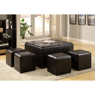 Square Coffee Ottoman Wayfair Turner 5 Piece Coffee Table Ottoman Set