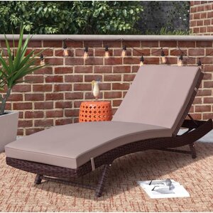 Prudence Reclining Patio Chaise Lounge with Cushion