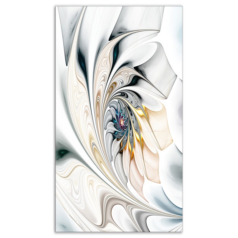 DesignArt Floral White Stained Glass Floral Art Graphic Art on