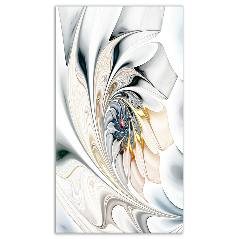 DesignArt Floral White Stained Glass Floral Art Graphic Art on