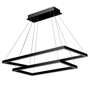Modern Lighting Allmodern Donovan 2 Lights Led Square Rectangle Chandelier