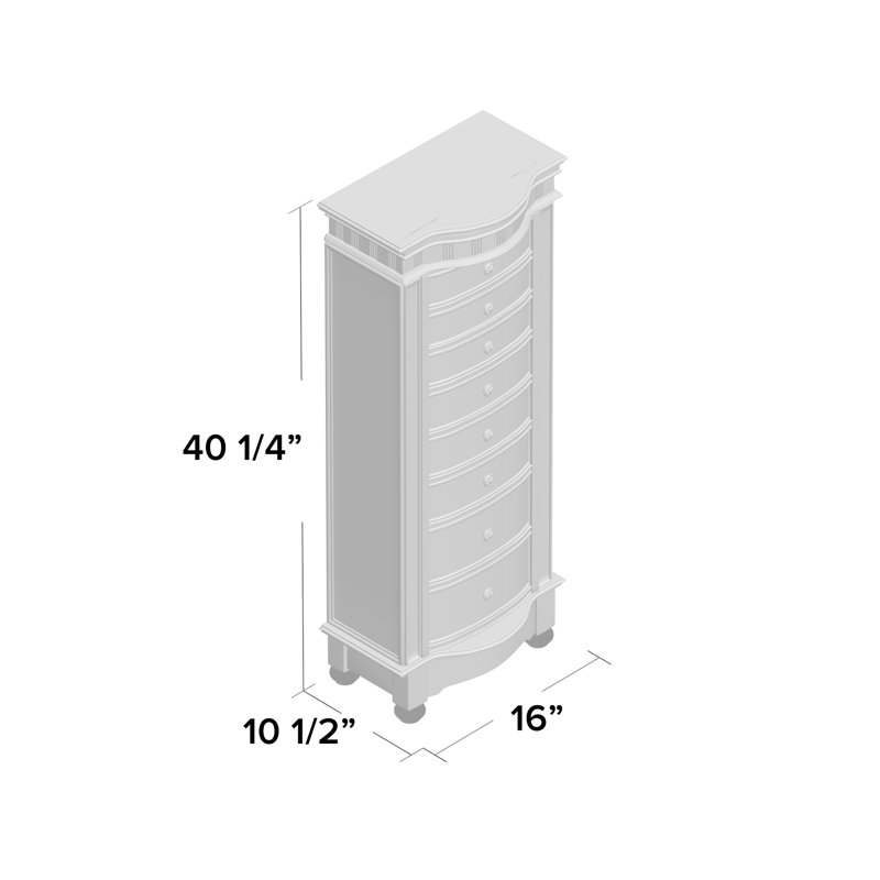 One Allium Way Riverton Eight Drawer Jewelry Armoire & Reviews Wayfair