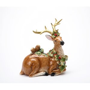 Reindeer Pine Cone Figurine