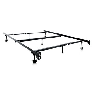 Heavy Duty 7-Leg Adjustable Metal Bed Frame with Center Support and Rug Roller Bed Frame