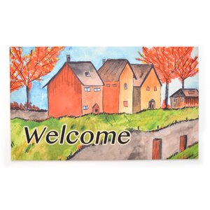 Cottages in the Fall Crumb Rubber Doormat