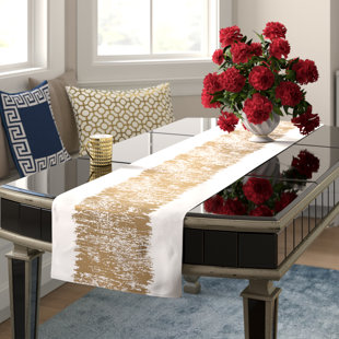 Table Runners You Ll Love Wayfair Silverman Cotton Metallic Banded Design Table Runner