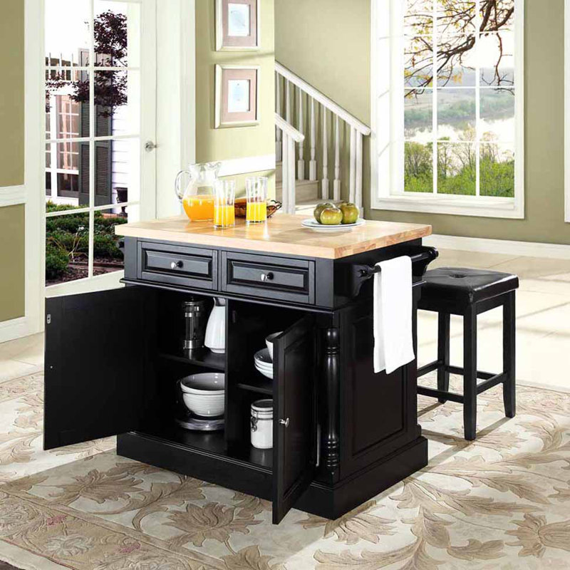 Three Posts Haslingden 3 Piece Kitchen Island Set with ...