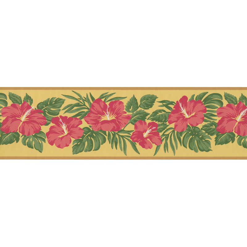 Bay Isle Home Tudor Flowers Rosewood Vintage Paint By Design 15 L X 7 W Floral Wallpaper Border Wayfair