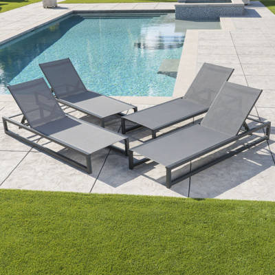 Brayden Studio Crosstown Reclining Chaise Lounge Reviews Wayfair Husman Reclining Chaise Lounge Set Of 4