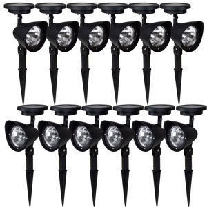 Solar Powered Garden 4-Light LED Spot Light (Set of 12)