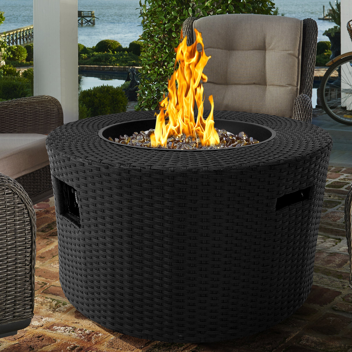 Armen Living Moon Stainless Steel Propane Fire Pit Table Wayfair