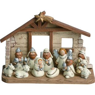 Nativity Scenes Sets You Ll Love Wayfair 12 Piece Resin Kids Nativity With Crèche Set