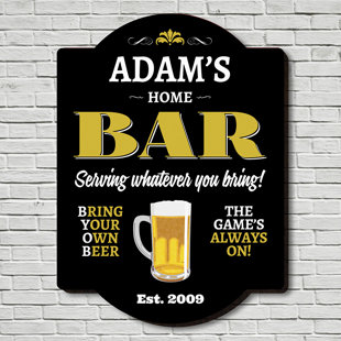 Personalized Man Cave Signs Wayfair Home Bar Personalized Man Cave Sign Wall Décor