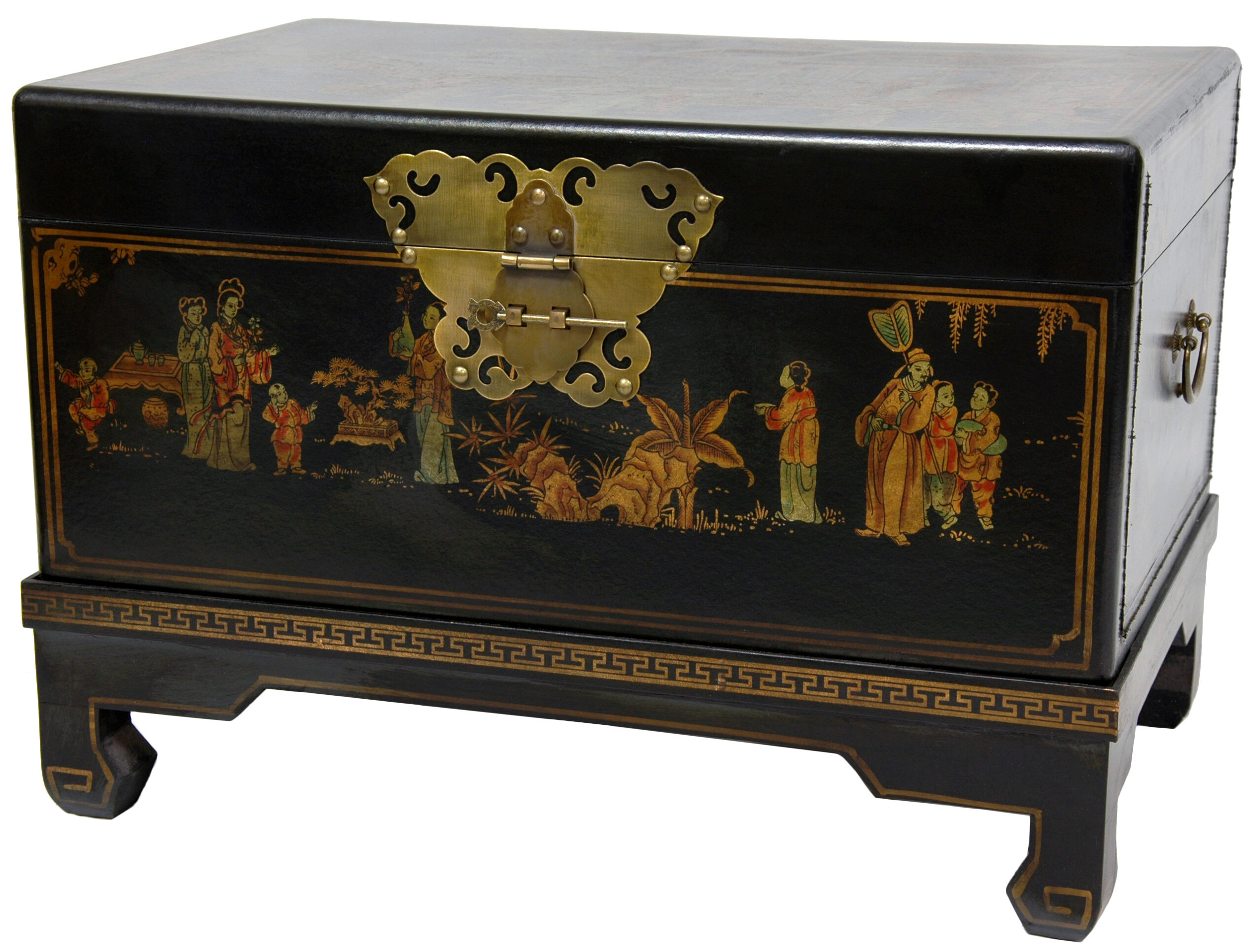 Oriental Furniture Lacquer Small Keepsake Trunk & Reviews 