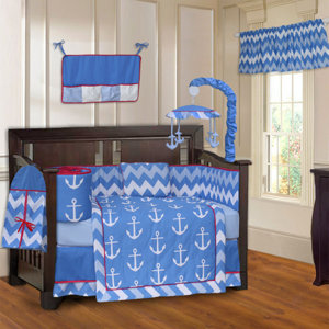 Anchor Zigzag 10 Piece Crib Bedding Set