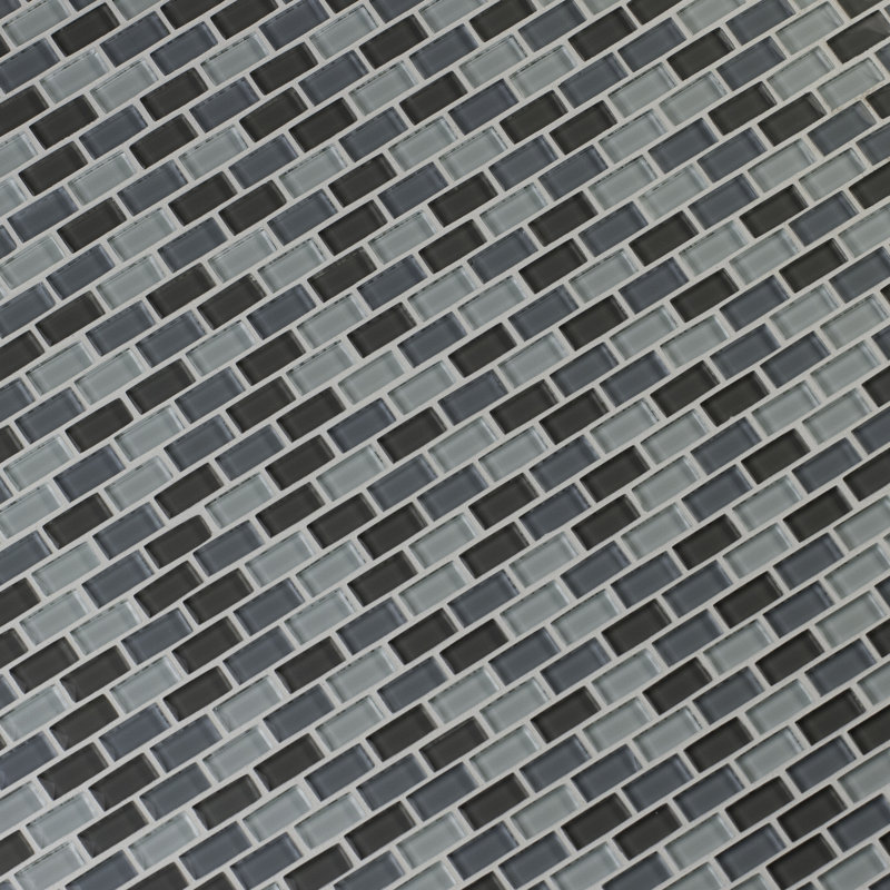 MSI Majestic Ocean Mini Brick Mounted Glass Mosaic Tile in White and