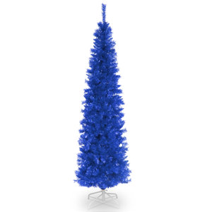 Tinsel Trees 6' Blue Tree  Artificial Christmas Unlit with Stand