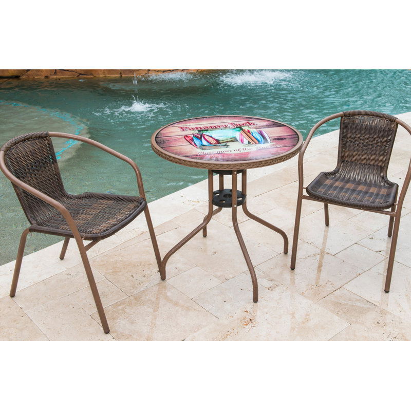 Panama Jack Cafe Of The Boards 3 Piece Bistro Set Reviews Wayfair