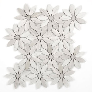 Flower Mosaic Tile Wayfair Tuscany Flower Random Sized Marble Mosaic Tile In Beige