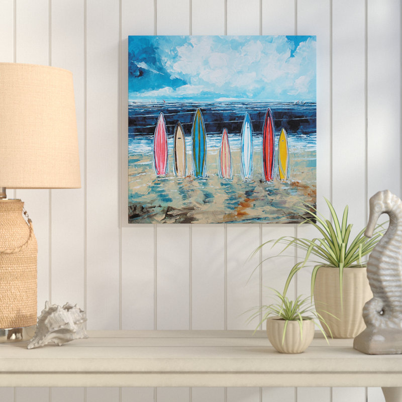 Breakwater Bay Surf Boards Painting Print on Wrapped Canvas & Reviews