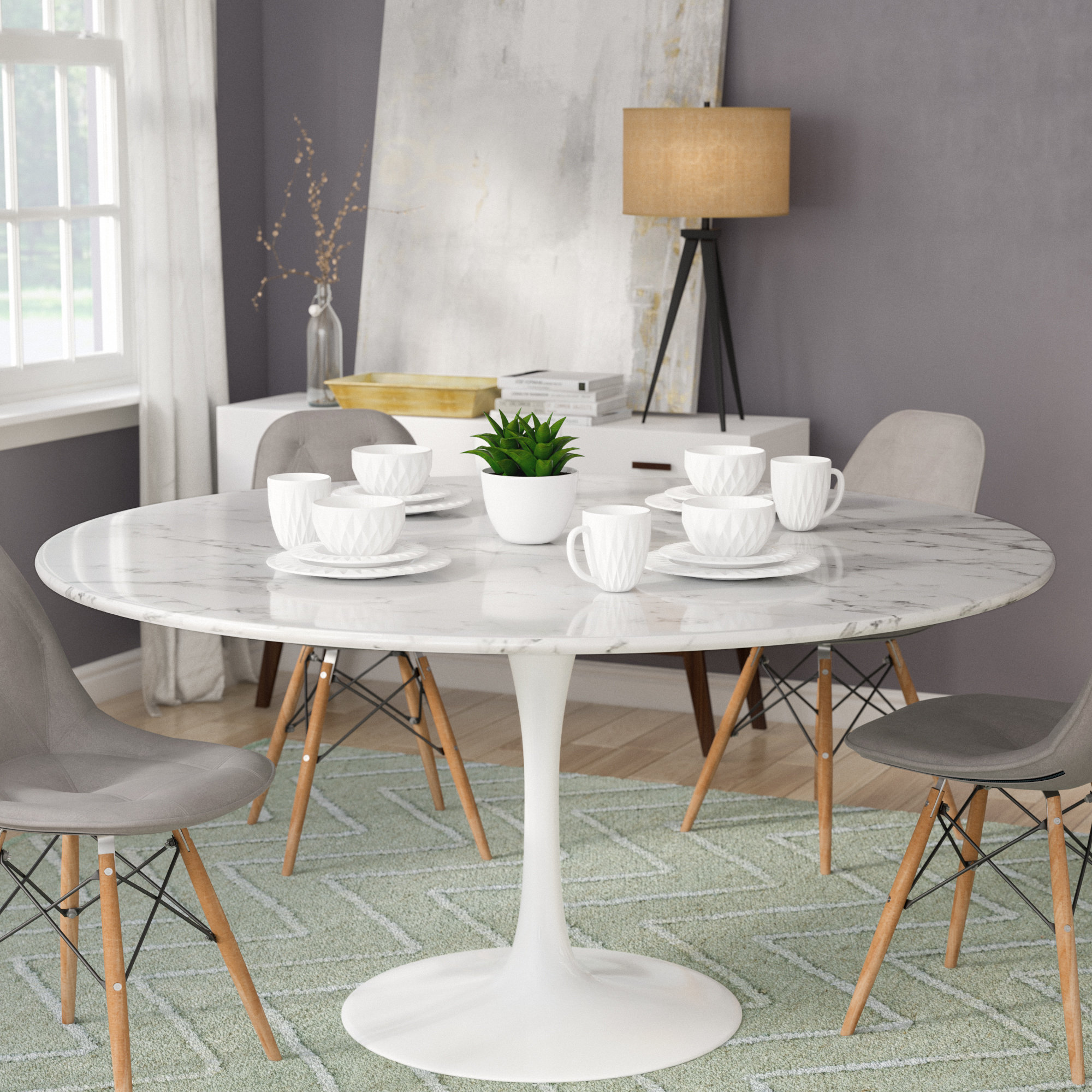 Langley Street Julien Artificial Marble Round Dining Table Reviews