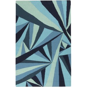 Voyages Navy Geometric Area Rug