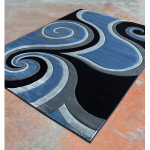 Blue Black Area Rug