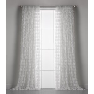 Chichi Solid Semi-Sheer Petal Rod Pocket Single Curtain Panel