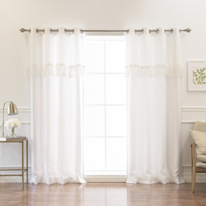 Girons 4 Piece Solid Room Darkening Thermal Grommet Curtain Panel Set