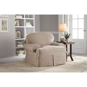 Twill T-Cushion Armchair Slipcover by ..