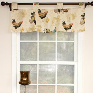 Rooster Strut Speckle Tab Curtain Valance