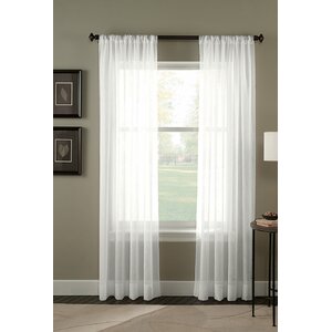 Solid Sheer Rod Pocket Single Curtain Panel