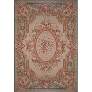French Needlepoint Rug Wayfair Grandeur Needlepoint Aubusson Hand Woven Wool Beige Teal Area Rug