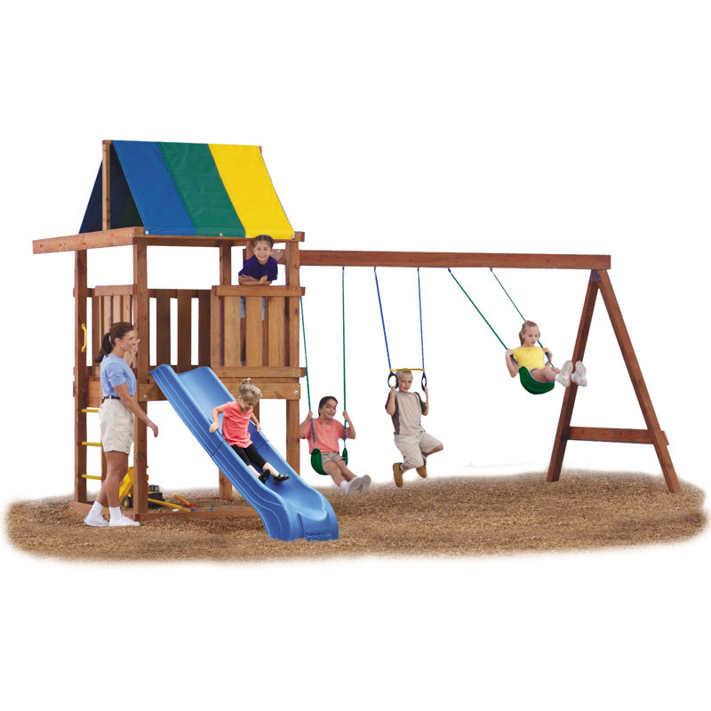 SwingnSlide Wrangler Deluxe Swing Set Hardware Kit with Slide (Wood