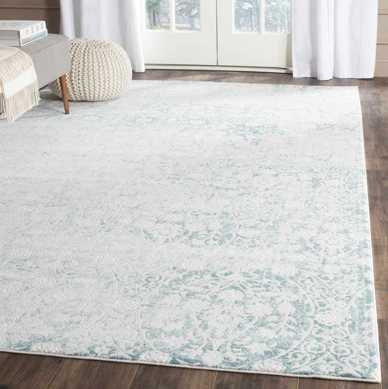 One Allium Way Auguste Turquoise/Ivory Area Rug & Reviews Wayfair