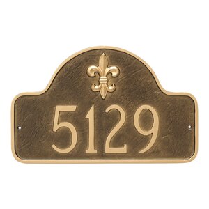 Fleur de Lis 1-Line Wall Address Plaque