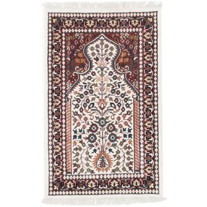 One-of-a-Kind Kashmir Kerman Hand-Knotted Cream/Brown Area Rug